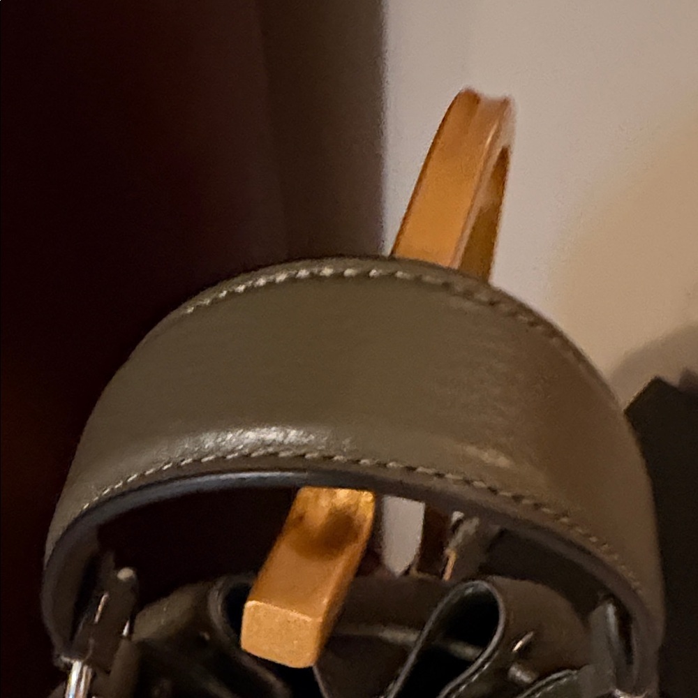 Coach Dempsey Olive Pebbled Leather Drawstring Bucket BagF2132-C4100 - Picture 5 of 14
